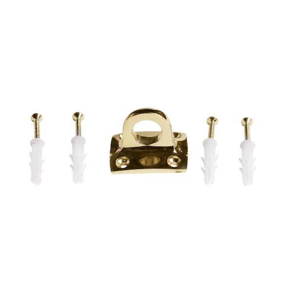 Velvet Rope Wall Receiver Polished Brass